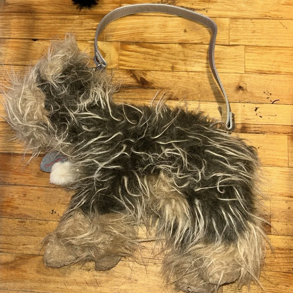 Long Hair Pekingese Purse Plush, Zipper & Carry Strap P3